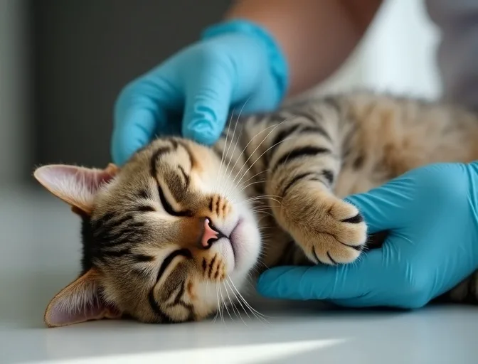 Specialist carefully handling a deceased cat with dignity in Cherokee